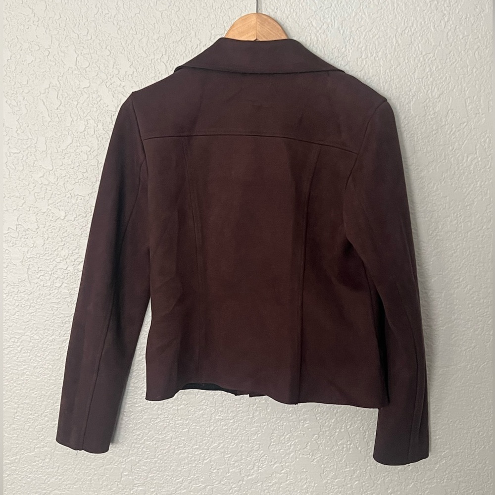 Kut from the Kloth Women's Dark Brown Faux Suede Jacket size Medium - Picture 3 of 3